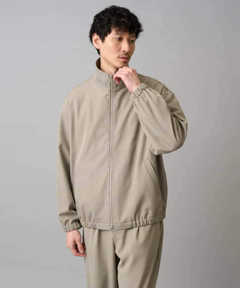 KHJED07129 a.v.v MEN(アー・ヴェ・ヴェ) ジップアップスタンドカラーブルゾン ベージュ