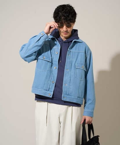 KHJED10119 a.v.v MEN 【洗濯機で洗える】ワイドシルエットデニムジャケット