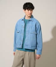 KHJED10119 a.v.v MEN(アー・ヴェ・ヴェ) 【洗濯機で洗える】ワイドシルエットデニムジャケット ブルー