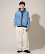 KHJED10119 a.v.v MEN(アー・ヴェ・ヴェ) 【洗濯機で洗える】ワイドシルエットデニムジャケット ブラック