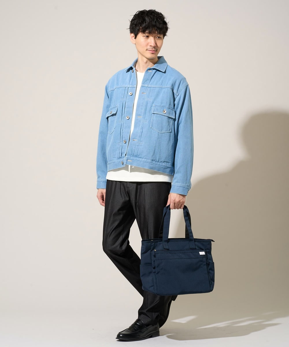 KHJED10119 a.v.v MEN(アー・ヴェ・ヴェ) 【洗濯機で洗える】ワイドシルエットデニムジャケット ブラック