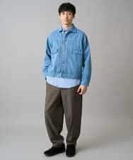 KHJED10119 a.v.v MEN(アー・ヴェ・ヴェ) 【洗濯機で洗える】ワイドシルエットデニムジャケット ブラック