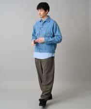 KHJED10119 a.v.v MEN(アー・ヴェ・ヴェ) 【洗濯機で洗える】ワイドシルエットデニムジャケット ブラック