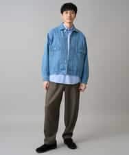 KHJED10119 a.v.v MEN(アー・ヴェ・ヴェ) 【洗濯機で洗える】ワイドシルエットデニムジャケット ブラック