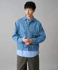 KHJED10119 a.v.v MEN(アー・ヴェ・ヴェ) 【洗濯機で洗える】ワイドシルエットデニムジャケット ブラック