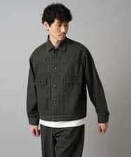 KHJED10119 a.v.v MEN(アー・ヴェ・ヴェ) 【洗濯機で洗える】ワイドシルエットデニムジャケット ブラック