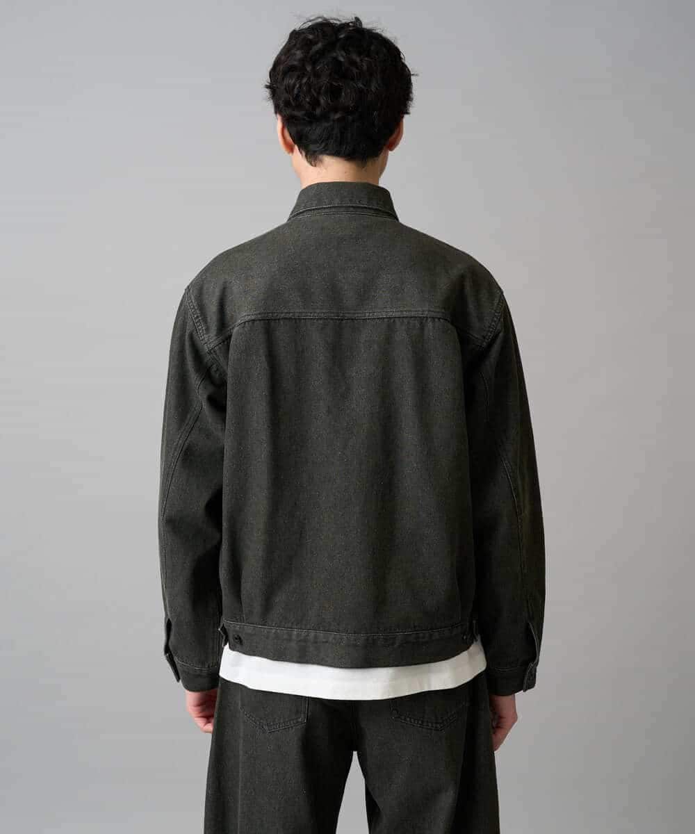KHJED10119 a.v.v MEN(アー・ヴェ・ヴェ) 【洗濯機で洗える】ワイドシルエットデニムジャケット ブラック