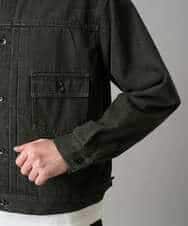 KHJED10119 a.v.v MEN(アー・ヴェ・ヴェ) 【洗濯機で洗える】ワイドシルエットデニムジャケット ブラック