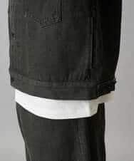 KHJED10119 a.v.v MEN(アー・ヴェ・ヴェ) 【洗濯機で洗える】ワイドシルエットデニムジャケット ブラック