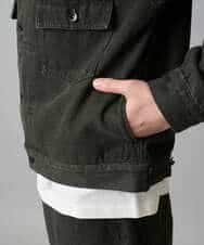 KHJED10119 a.v.v MEN(アー・ヴェ・ヴェ) 【洗濯機で洗える】ワイドシルエットデニムジャケット ブラック