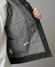 KHJED10119 a.v.v MEN(アー・ヴェ・ヴェ) 【洗濯機で洗える】ワイドシルエットデニムジャケット ブラック