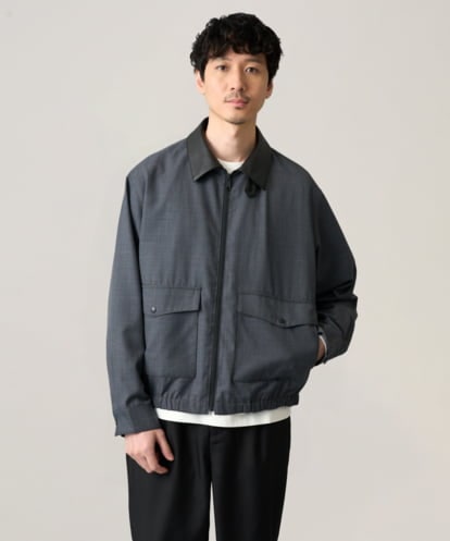 KHJED12129  【イージーケア/洗濯機で洗える/毛玉になりにくい】ワイドシルエットショートブルゾン