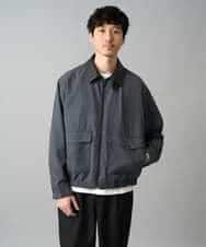 KHJED12129 a.v.v MEN(アー・ヴェ・ヴェ) 【イージーケア/洗濯機で洗える/毛玉になりにくい】ワイドシルエットショートブルゾン ネイビー