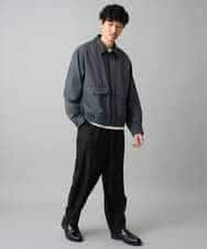 KHJED12129 a.v.v MEN(アー・ヴェ・ヴェ) 【イージーケア/洗濯機で洗える/毛玉になりにくい】ワイドシルエットショートブルゾン ネイビー