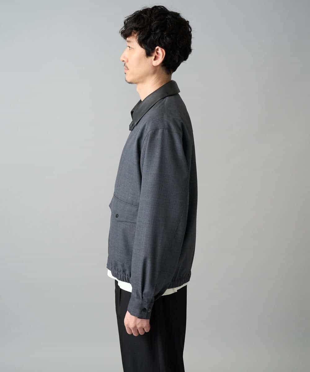 KHJED12129 a.v.v MEN(アー・ヴェ・ヴェ) 【イージーケア/洗濯機で洗える/毛玉になりにくい】ワイドシルエットショートブルゾン ネイビー