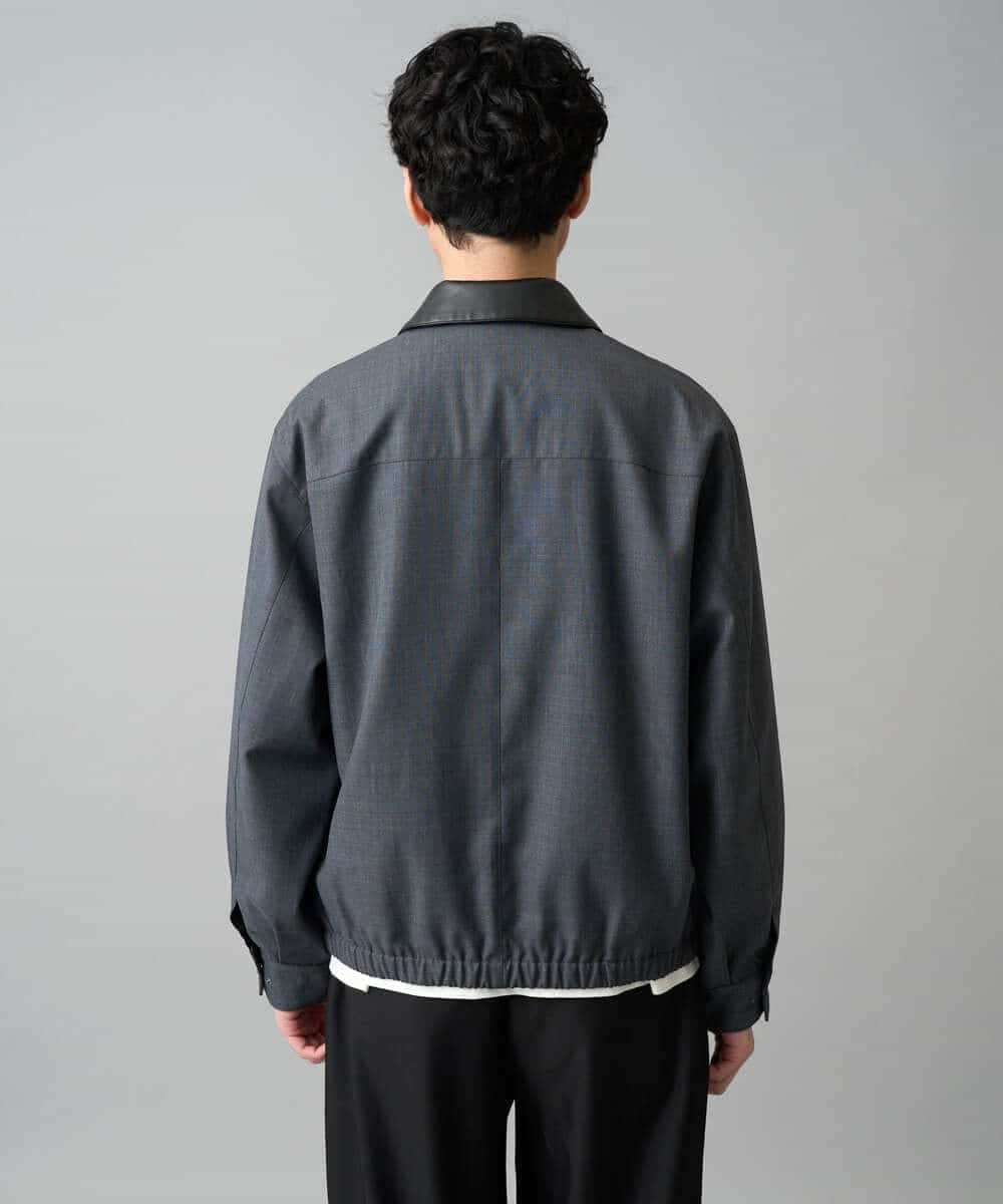 KHJED12129 a.v.v MEN(アー・ヴェ・ヴェ) 【イージーケア/洗濯機で洗える/毛玉になりにくい】ワイドシルエットショートブルゾン ネイビー