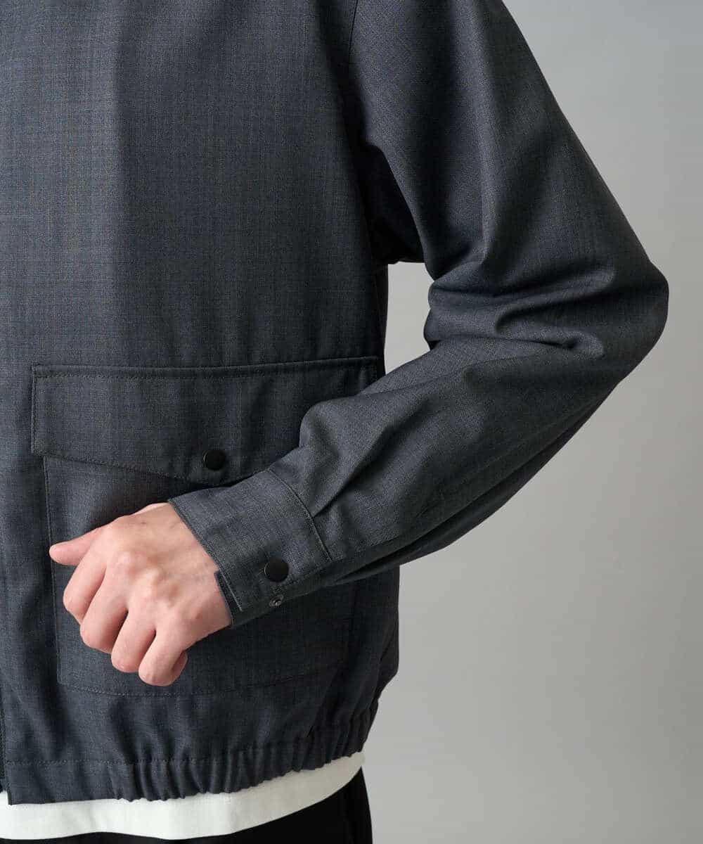 KHJED12129 a.v.v MEN(アー・ヴェ・ヴェ) 【イージーケア/洗濯機で洗える/毛玉になりにくい】ワイドシルエットショートブルゾン ネイビー