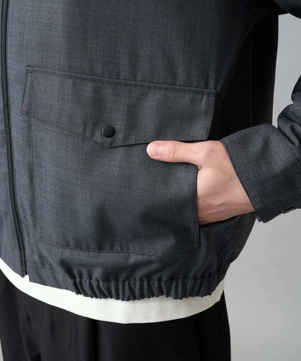 KHJED12129 a.v.v MEN(アー・ヴェ・ヴェ) 【イージーケア/洗濯機で洗える/毛玉になりにくい】ワイドシルエットショートブルゾン ネイビー