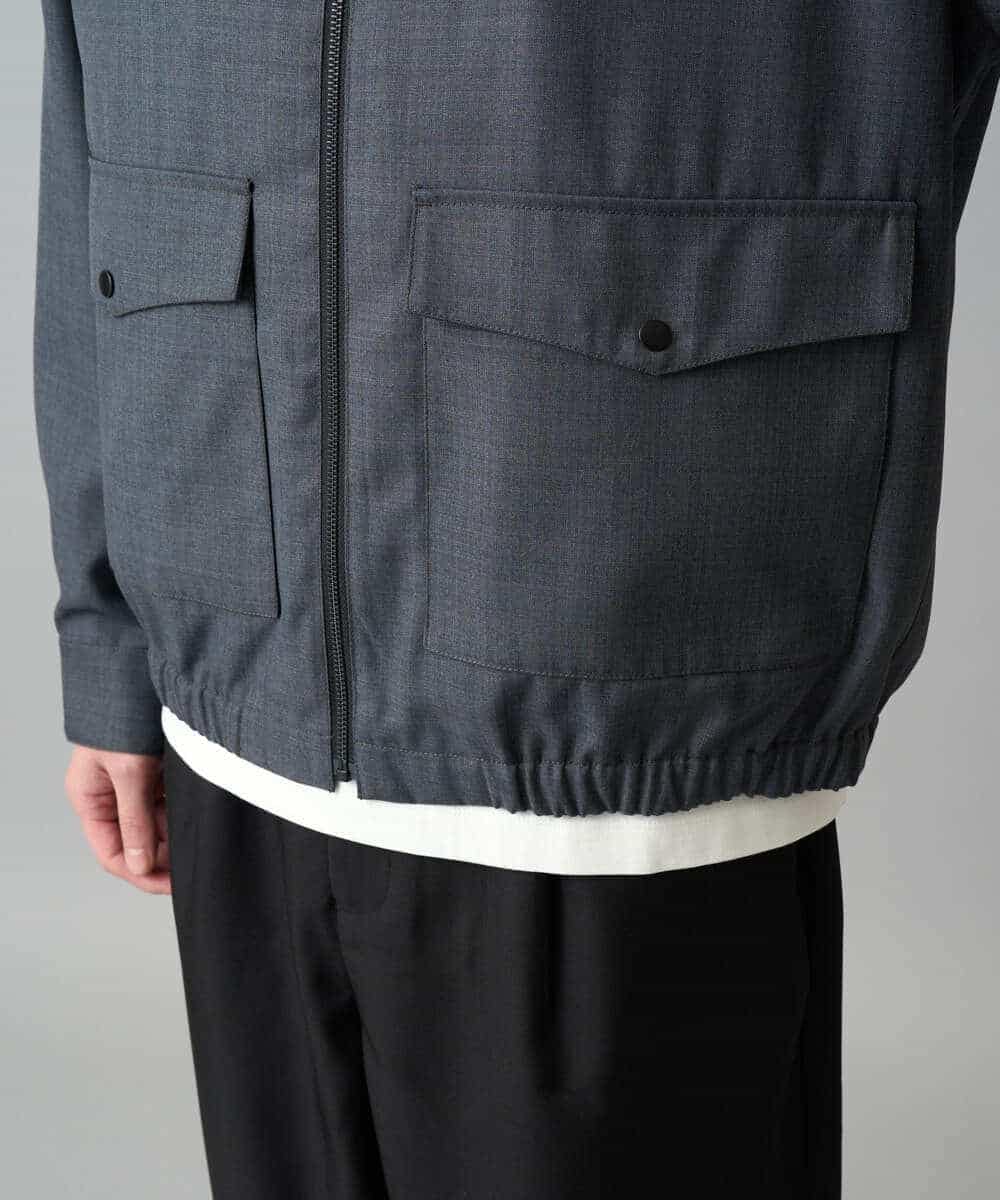 KHJED12129 a.v.v MEN(アー・ヴェ・ヴェ) 【イージーケア/洗濯機で洗える/毛玉になりにくい】ワイドシルエットショートブルゾン ネイビー