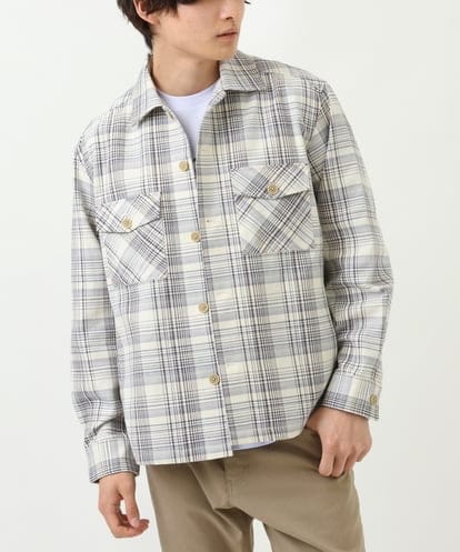 KHJES08069 a.v.v MEN チェック柄CPOワイドジャケット