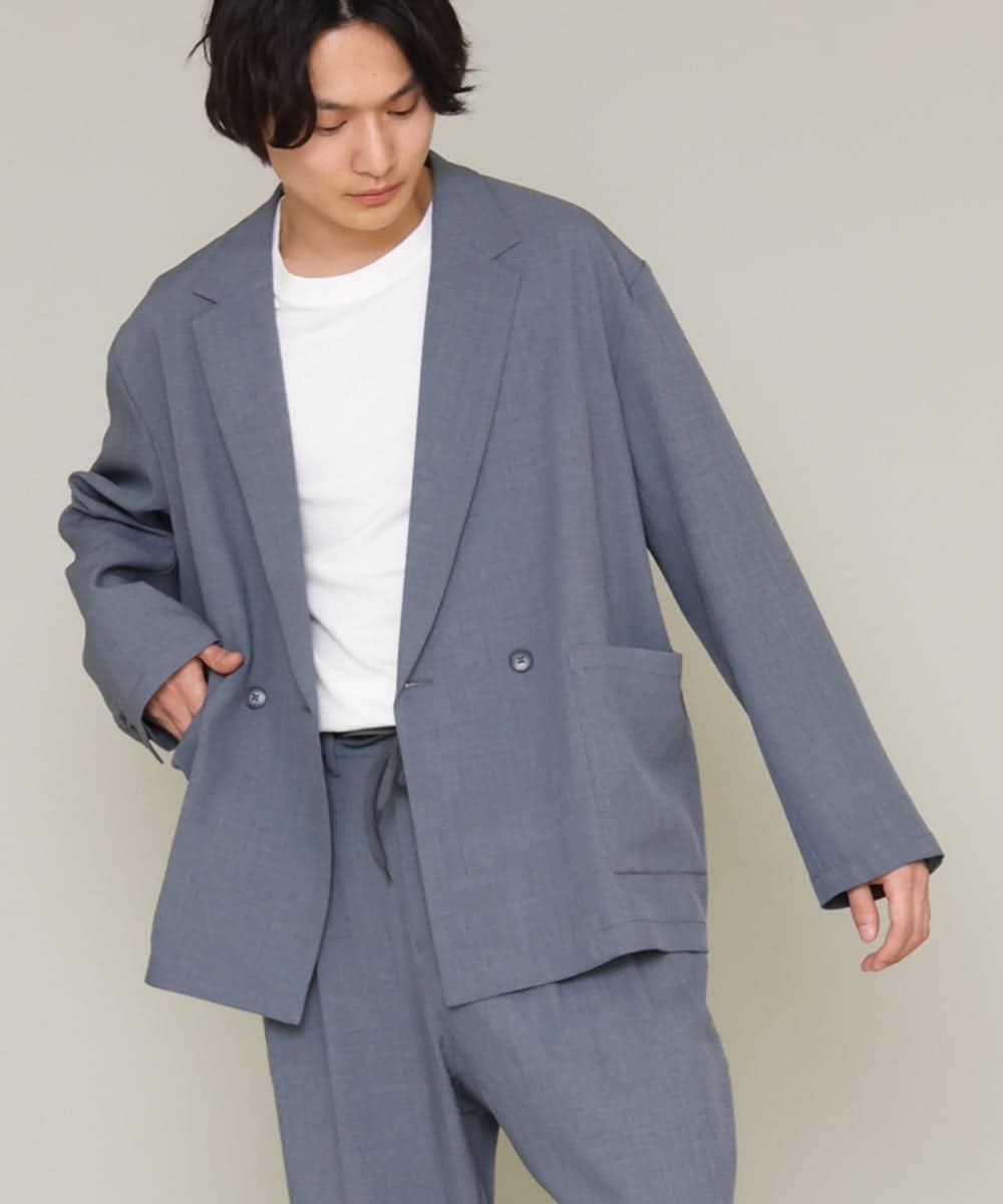 値下‼️【新品】SUITS SELECTダブルジャケット/グレー/ウォッシャブルS