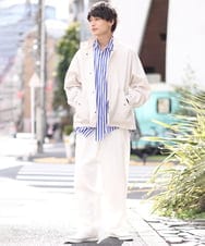 KHJEV01130 a.v.v MEN(アー・ヴェ・ヴェ) 【美シルエット】ワイドシルエットショートモッズブルゾン カーキ