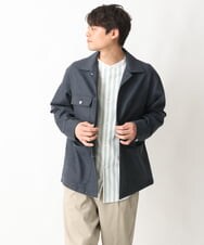 KHJEV02089 a.v.v MEN(アー・ヴェ・ヴェ) メランジ調ワイドシルエットカバーオール ライトグレー