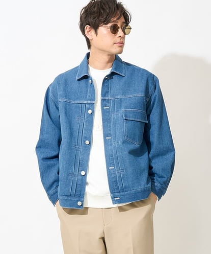 KHJEV10099  ワイドシルエットデニムジャケット(セットアップ可）