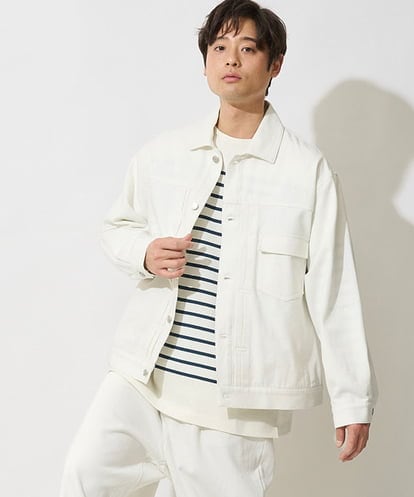 KHJEV10099 a.v.v MEN ワイドシルエットデニムジャケット(セットアップ可）