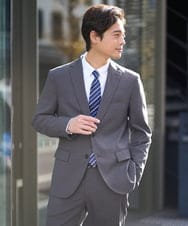 KHJEV80130 a.v.v MEN(アー・ヴェ・ヴェ) 【ビジネス/七五三/セレモニー】シャークスキンストレッチテーラードジャケット（セットアップ可） ダークグレー