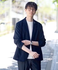 KHJFA24099 a.v.v MEN(アー・ヴェ・ヴェ) 【接触冷感/イージーケア】サマーテーラードジャケット【春リライト2】 ネイビー