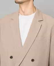 KHJFD13129 a.v.v MEN(アー・ヴェ・ヴェ) 【イージーケア/洗濯機で洗える/毛玉になりにくい/ストレッチ】メッシュストレッチダブルブレストジャケット ダークグレー