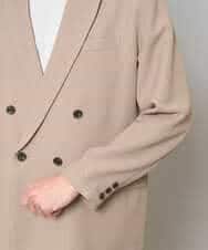 KHJFD13129 a.v.v MEN(アー・ヴェ・ヴェ) 【イージーケア/洗濯機で洗える/毛玉になりにくい/ストレッチ】メッシュストレッチダブルブレストジャケット ダークグレー