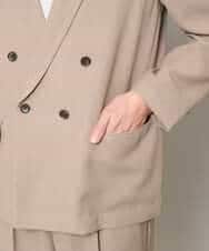 KHJFD13129 a.v.v MEN(アー・ヴェ・ヴェ) 【イージーケア/洗濯機で洗える/毛玉になりにくい/ストレッチ】メッシュストレッチダブルブレストジャケット ダークグレー