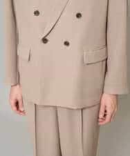 KHJFD13129 a.v.v MEN(アー・ヴェ・ヴェ) 【イージーケア/洗濯機で洗える/毛玉になりにくい/ストレッチ】メッシュストレッチダブルブレストジャケット ダークグレー