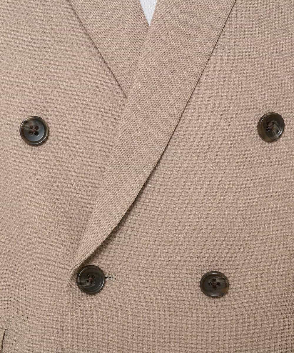 KHJFD13129 a.v.v MEN(アー・ヴェ・ヴェ) 【イージーケア/洗濯機で洗える/毛玉になりにくい/ストレッチ】メッシュストレッチダブルブレストジャケット ダークグレー