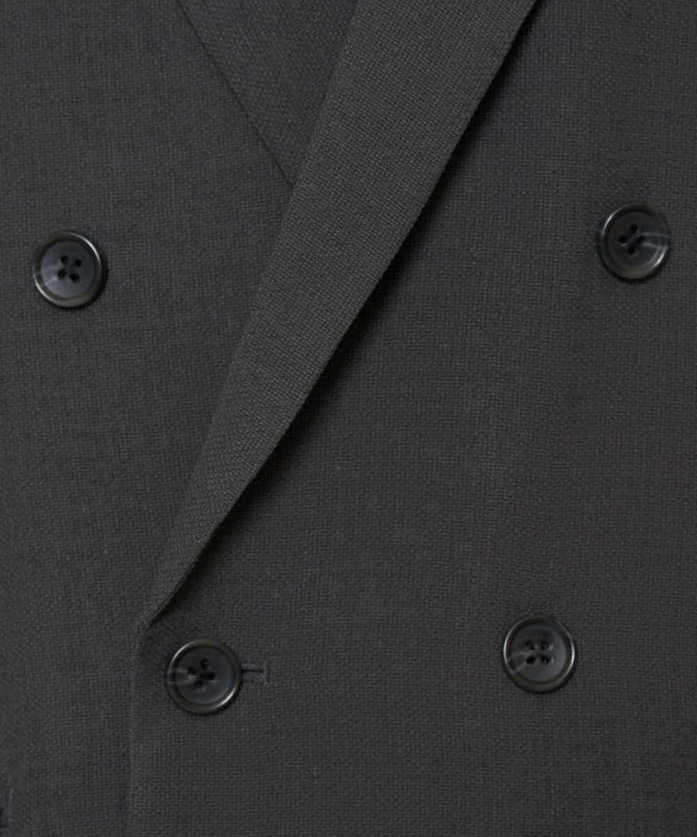 KHJFD13129 a.v.v MEN(アー・ヴェ・ヴェ) 【イージーケア/洗濯機で洗える/毛玉になりにくい/ストレッチ】メッシュストレッチダブルブレストジャケット ダークグレー