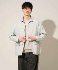 KHJFD14109 a.v.v MEN(アー・ヴェ・ヴェ) 【イージーケア/洗濯機で洗える/速乾/毛玉になりにくい/ストレッチ】メランジストレッチカバーオール ライトグレー