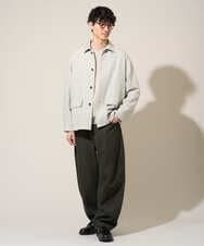 KHJFD14109 a.v.v MEN(アー・ヴェ・ヴェ) 【イージーケア/洗濯機で洗える/速乾/毛玉になりにくい/ストレッチ】メランジストレッチカバーオール ライトグレー