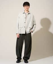 KHJFD14109 a.v.v MEN(アー・ヴェ・ヴェ) 【イージーケア/洗濯機で洗える/速乾/毛玉になりにくい/ストレッチ】メランジストレッチカバーオール ライトグレー