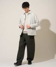 KHJFD14109 a.v.v MEN(アー・ヴェ・ヴェ) 【イージーケア/洗濯機で洗える/速乾/毛玉になりにくい/ストレッチ】メランジストレッチカバーオール ライトグレー