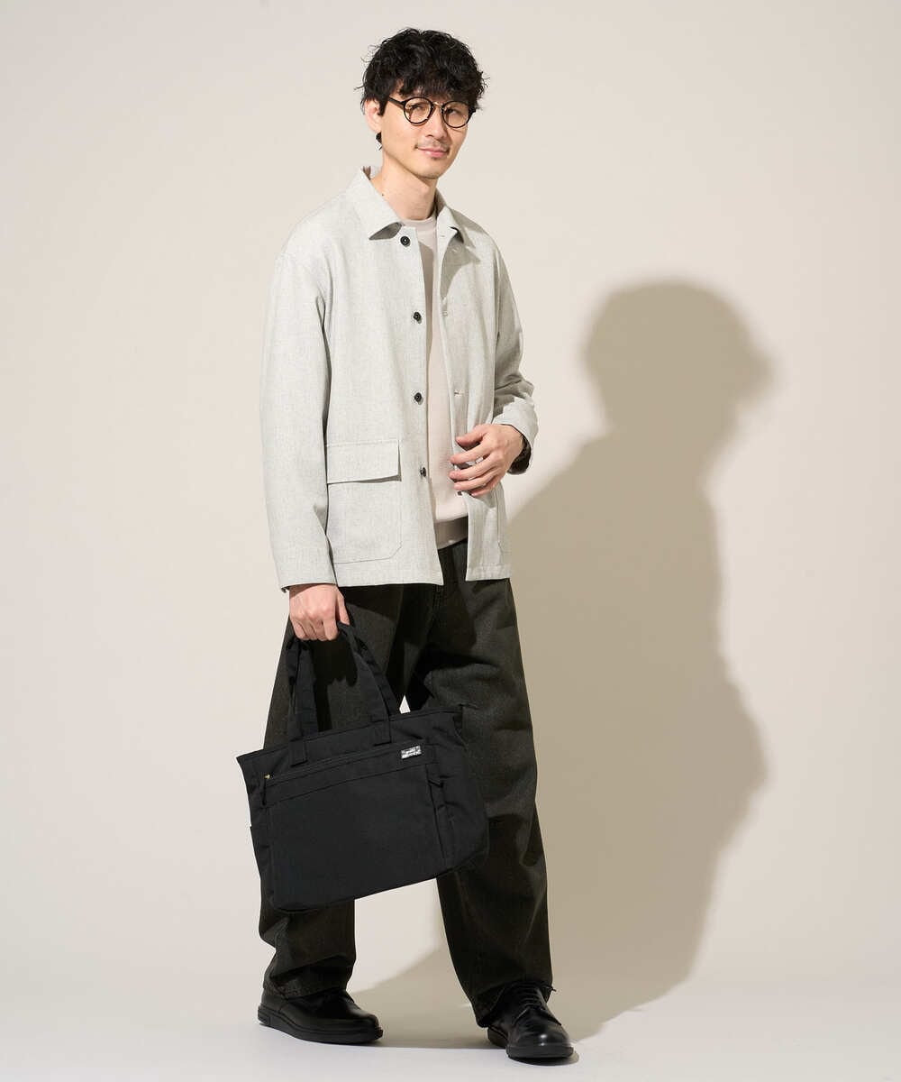 KHJFD14109 a.v.v MEN(アー・ヴェ・ヴェ) 【イージーケア/洗濯機で洗える/速乾/毛玉になりにくい/ストレッチ】メランジストレッチカバーオール ライトグレー