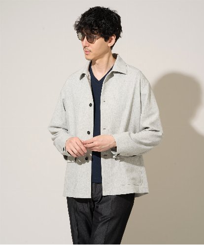 KHJFD14109 a.v.v MEN 【イージーケア/洗濯機で洗える/速乾/毛玉になりにくい/ストレッチ】メランジストレッチカバーオール