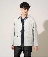 KHJFD14109 a.v.v MEN(アー・ヴェ・ヴェ) 【イージーケア/洗濯機で洗える/速乾/毛玉になりにくい/ストレッチ】メランジストレッチカバーオール ライトグレー