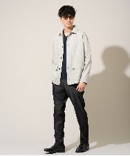 KHJFD14109 a.v.v MEN(アー・ヴェ・ヴェ) 【イージーケア/洗濯機で洗える/速乾/毛玉になりにくい/ストレッチ】メランジストレッチカバーオール ライトグレー