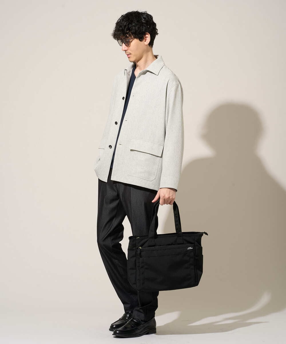 KHJFD14109 a.v.v MEN(アー・ヴェ・ヴェ) 【イージーケア/洗濯機で洗える/速乾/毛玉になりにくい/ストレッチ】メランジストレッチカバーオール ライトグレー