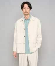 KHJFD14109 a.v.v MEN(アー・ヴェ・ヴェ) 【イージーケア/洗濯機で洗える/速乾/毛玉になりにくい/ストレッチ】メランジストレッチカバーオール アイボリー