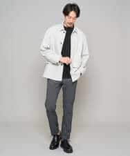 KHJFD14109 a.v.v MEN(アー・ヴェ・ヴェ) 【イージーケア/洗濯機で洗える/速乾/毛玉になりにくい/ストレッチ】メランジストレッチカバーオール ライトグレー