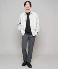 KHJFD14109 a.v.v MEN(アー・ヴェ・ヴェ) 【イージーケア/洗濯機で洗える/速乾/毛玉になりにくい/ストレッチ】メランジストレッチカバーオール ライトグレー