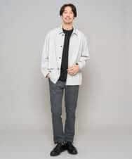 KHJFD14109 a.v.v MEN(アー・ヴェ・ヴェ) 【イージーケア/洗濯機で洗える/速乾/毛玉になりにくい/ストレッチ】メランジストレッチカバーオール ライトグレー